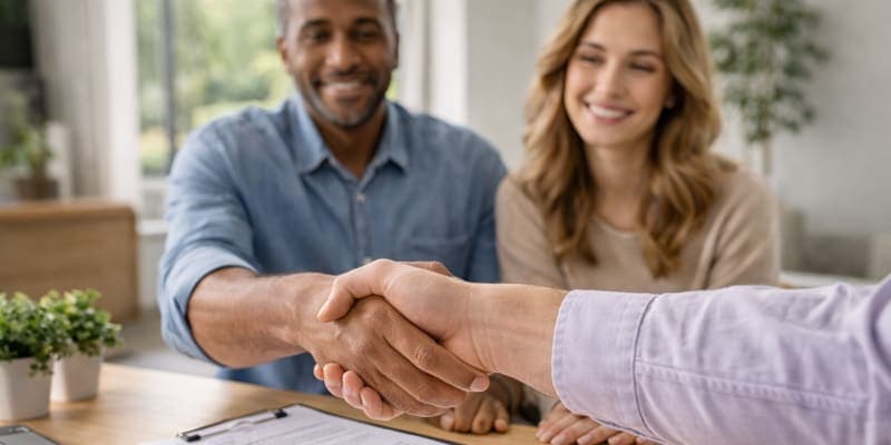 Successful property transfer moment